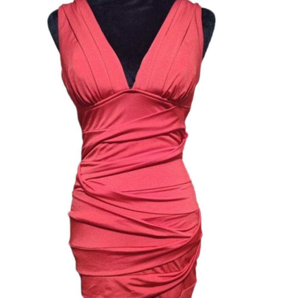 Body Central Little Red Women's Dress - Size Small - V-Neck - Spandex